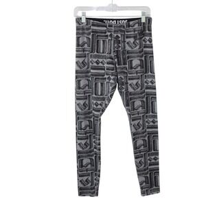 Nike Womens Size M Sports Wear Leggings "Leg A See" Grey/Black‎  Workout